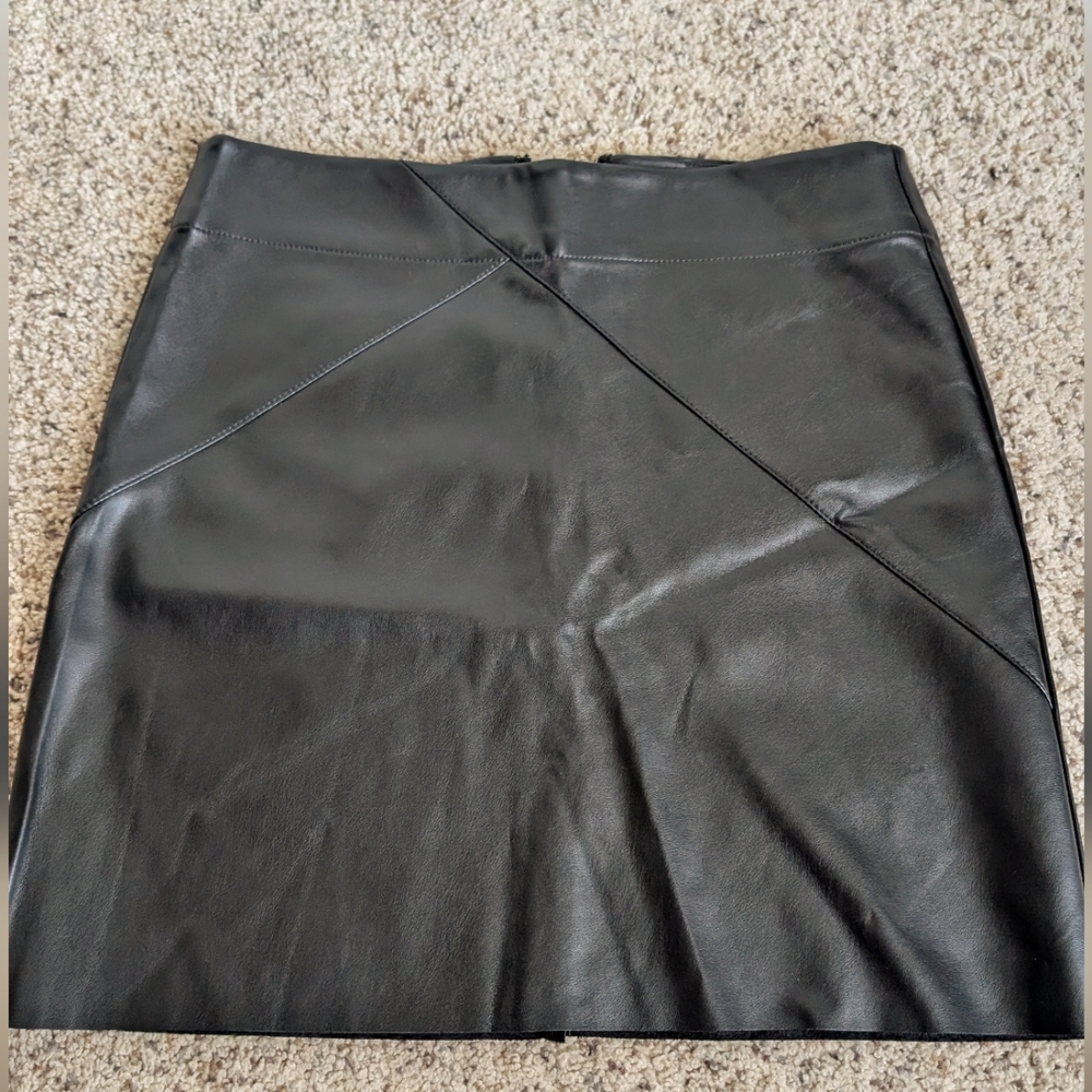 Mudpie XS Black Faux Leather Skirt